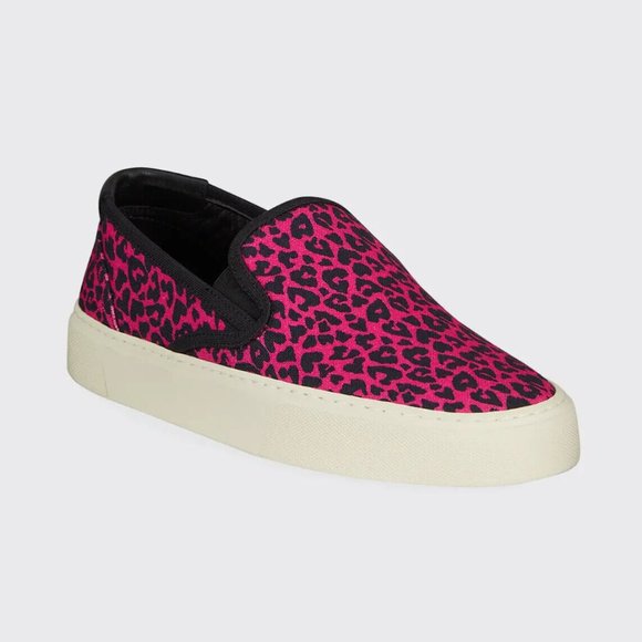Saint Laurent Venice Leopard-Print Laceless Sneakers Size 41 New with Box - Picture 1 of 11